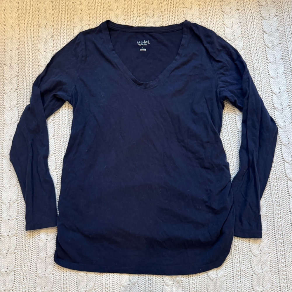 Isabel Maternity by Ingrid & Isabel Navy V-Neck Top